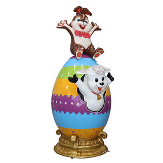 Easter Egg With Lam And Bunny