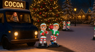 ELF BOY HOLDING ORNAMENT BALL