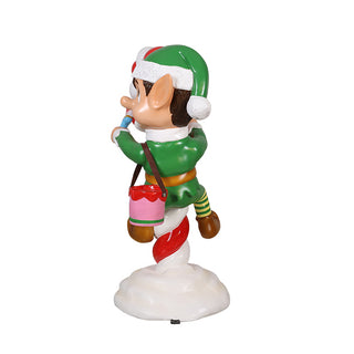 Santa Elf On Candy Cane (green