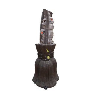 Haunted Broom with Skull Pillar
