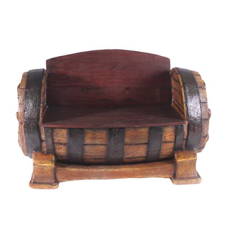 Barrel Bench With Carving
